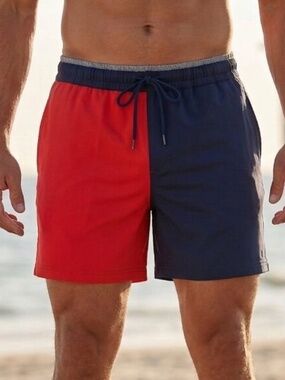 NWT Chubbies Swim Shorts Mens Colorblock Red Blue The Independence 5.5" Sz 2X